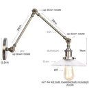 DecorBites™ LED Glass Swing Arm Wall Lamps for Bedroom, Bathroom, and Stairway