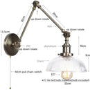DecorBites™ LED Glass Swing Arm Wall Lamps for Bedroom, Bathroom, and Stairway