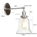 Industrial brass led glass wall lamp for stairway home decor