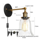 Industrial brass led glass wall lamp for stairway home decor