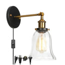 Industrial brass led glass wall lamp for stairway home decor