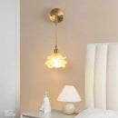 Modern gold flower led glass wall lamp for bedroom luxury decor
