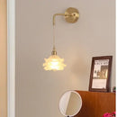 Modern gold flower led glass wall lamp for bedroom luxury decor