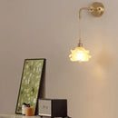 Modern gold led glass wall lamp flower sconce bedroom light