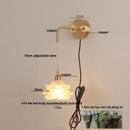 Modern gold led glass wall lamp flower sconce bedroom light