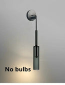 Modern black cylindrical led glass wall lamps for living room