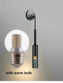 Modern black cylindrical led glass wall lamps for living room
