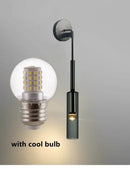 Modern black cylindrical led glass wall lamps for living room
