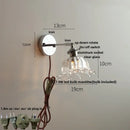 Vintage brushed nickel led glass wall light bedroom sconce
