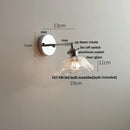 Vintage brushed nickel led glass wall light bedroom sconce