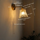 Modern gold etched glass wall lights for bedroom