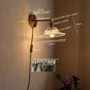 Modern gold etched glass wall lights for bedroom