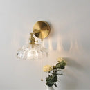Modern gold petal led glass wall lights bedroom sconce