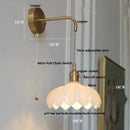 Modern gold petal led glass wall lights bedroom sconce
