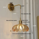 Modern gold petal led glass wall lights bedroom sconce