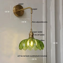 Modern gold petal led glass wall lights bedroom sconce