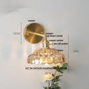 Modern gold petal led glass wall lights bedroom sconce