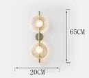 Modern minimalist brass & black led glass wall sconce living room
