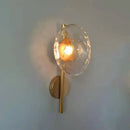 Modern minimalist brass & black led glass wall sconce living room
