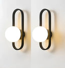 Modern minimalist curved metal wall sconce lamp for bedroom