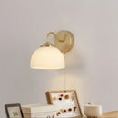 Modern gold glass wall sconce with pull chain switch bedroom light