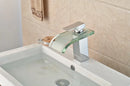 Modern chrome led glass waterfall basin faucet bathroom sink mixer