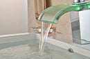 Modern chrome led glass waterfall basin faucet bathroom sink mixer