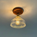 DecorBites™ LED Glass Wood Ceiling Light Modern Plafondlamp for Living Room