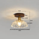 DecorBites™ LED Glass Wood Ceiling Light Modern Plafondlamp for Living Room