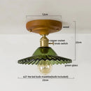 DecorBites™ LED Glass Wood Ceiling Light Modern Plafondlamp for Living Room