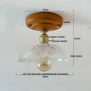 DecorBites™ LED Glass Wood Ceiling Light Modern Plafondlamp for Living Room