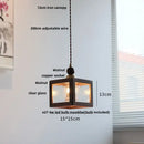 Japanese style wood pendant light – living room textured glass led
