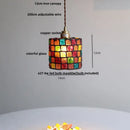 Japanese style wood pendant light – living room textured glass led