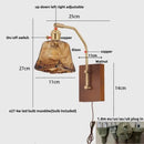 Mid century amber glass and wood wall lamp bedroom pull chain switch