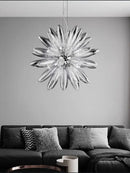 Modern white & silver flower led globe pendant light dining room