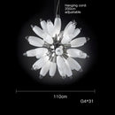 Modern white & silver flower led globe pendant light dining room