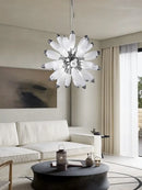 Modern white & silver flower led globe pendant light dining room