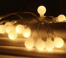 Warm frosted white led globe ball string lights bedroom decor