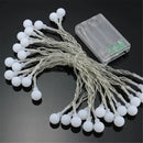 Warm frosted white led globe ball string lights bedroom decor