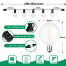 Frosted black led globe string lights outdoor patio garland