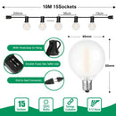 Frosted black led globe string lights outdoor patio garland