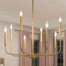 Modern black & gold led black candle chandelier living room light