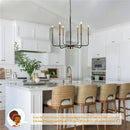 Modern black & gold led black candle chandelier living room light