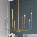 Modern black & gold led black candle chandelier living room light