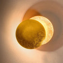 Modern golden brown led gold eclipse wall lamp for bedroom