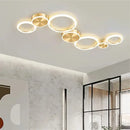DecorBites™ LED Gold Ring Chandelier for Living Room Bedroom Dining Room