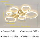 DecorBites™ LED Gold Ring Chandelier for Living Room Bedroom Dining Room