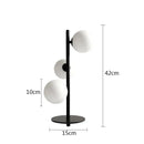Modern gold 3 globe table lamp with milk white glass for bedroom