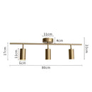 Modern brass led golden ceiling spotlight for living room