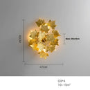Golden maple leaves led wall sconce bedroom metallic art sculpture